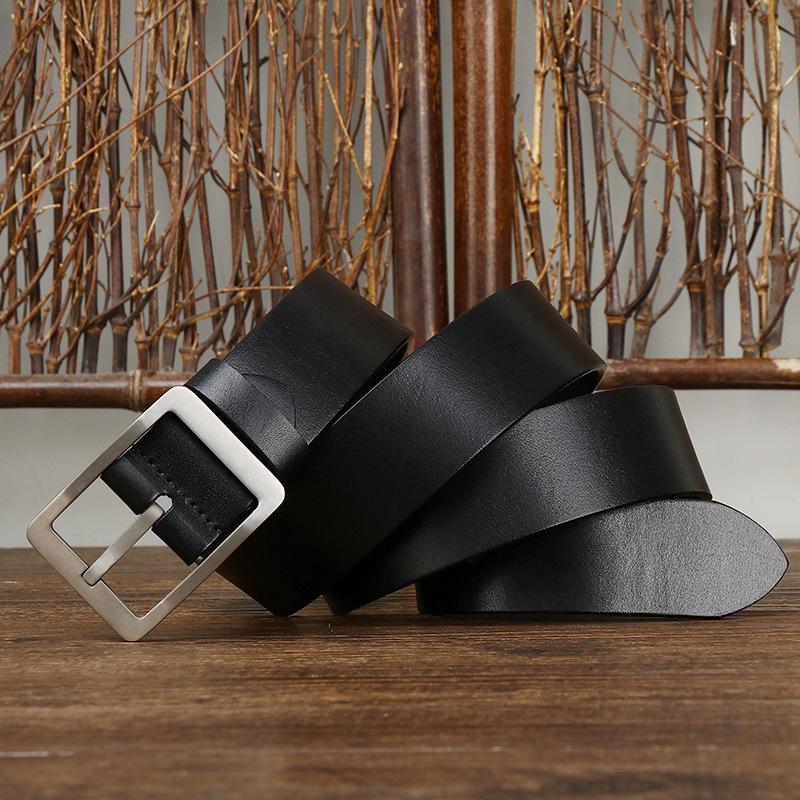 High-End Titanium Metal Transparent Dyeing Business Belt Men S Leather Titanium Buckle First Layer Cowhide Fashion Versatile Dress Pants Belt 100cm