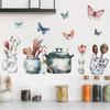 Watercolor Kitchen Utensils Spoon Wall Sticker Self-Adhesive for Kitchen Dining Room Wall Decoration