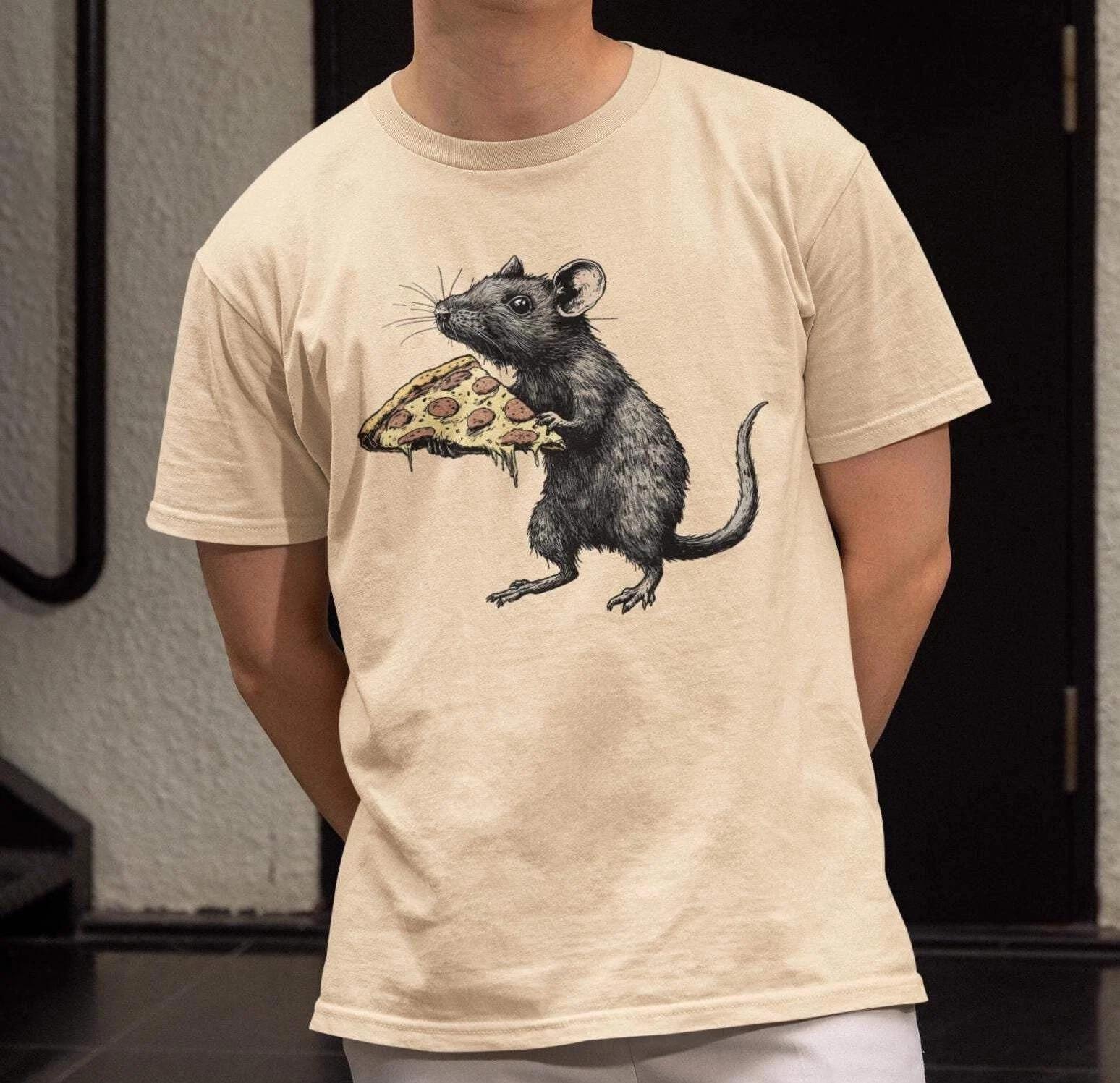 Rat Pizza Shirt, Pizza Lover Rat T-shirt 4XL