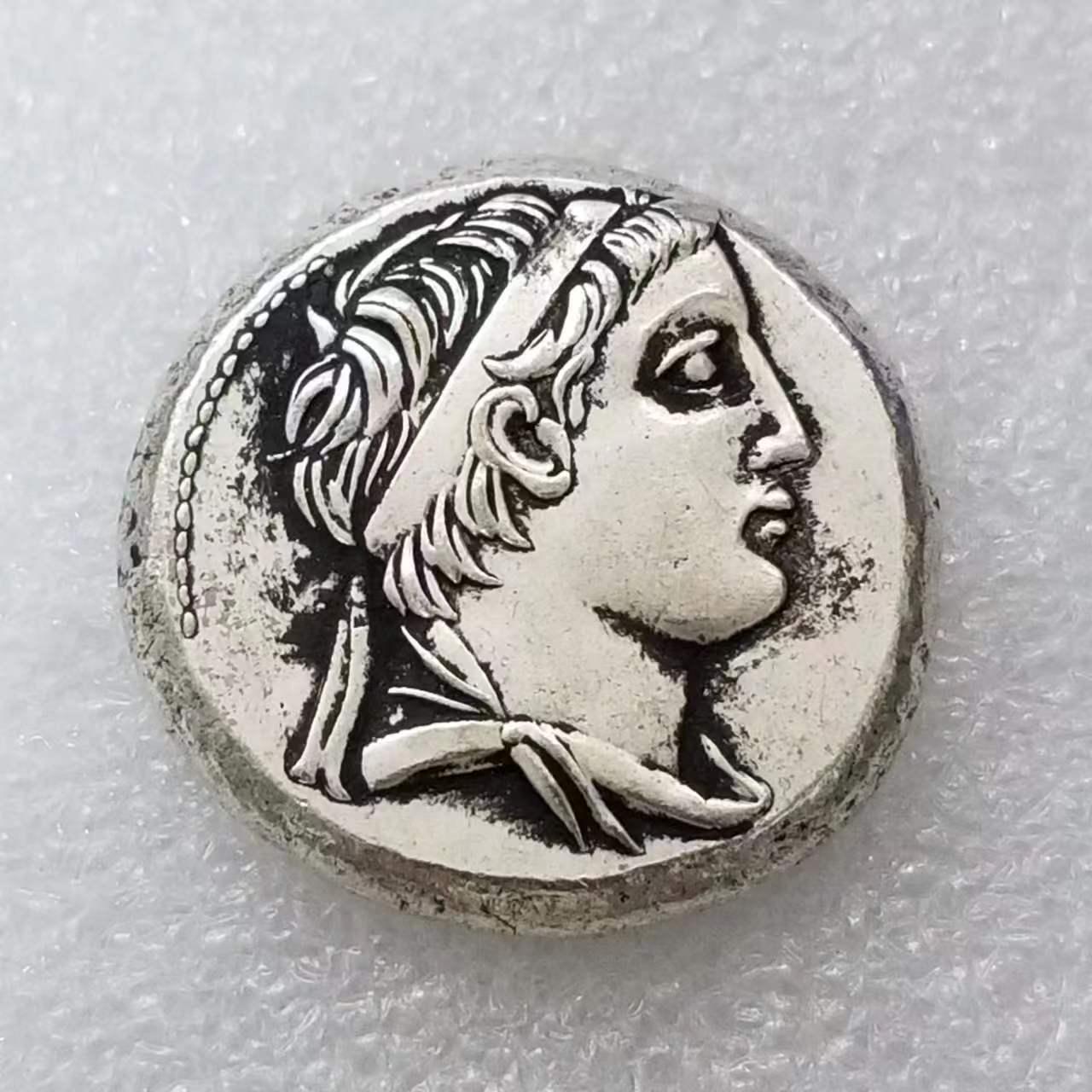 Antique Greek Coin Design Copper-Plated Silver Round #7003 Brass Plated with Silver