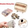 1Pc Wooden Money Box Piggy Bank Money Box Savings Wine Barrel Wood Piggy Bank