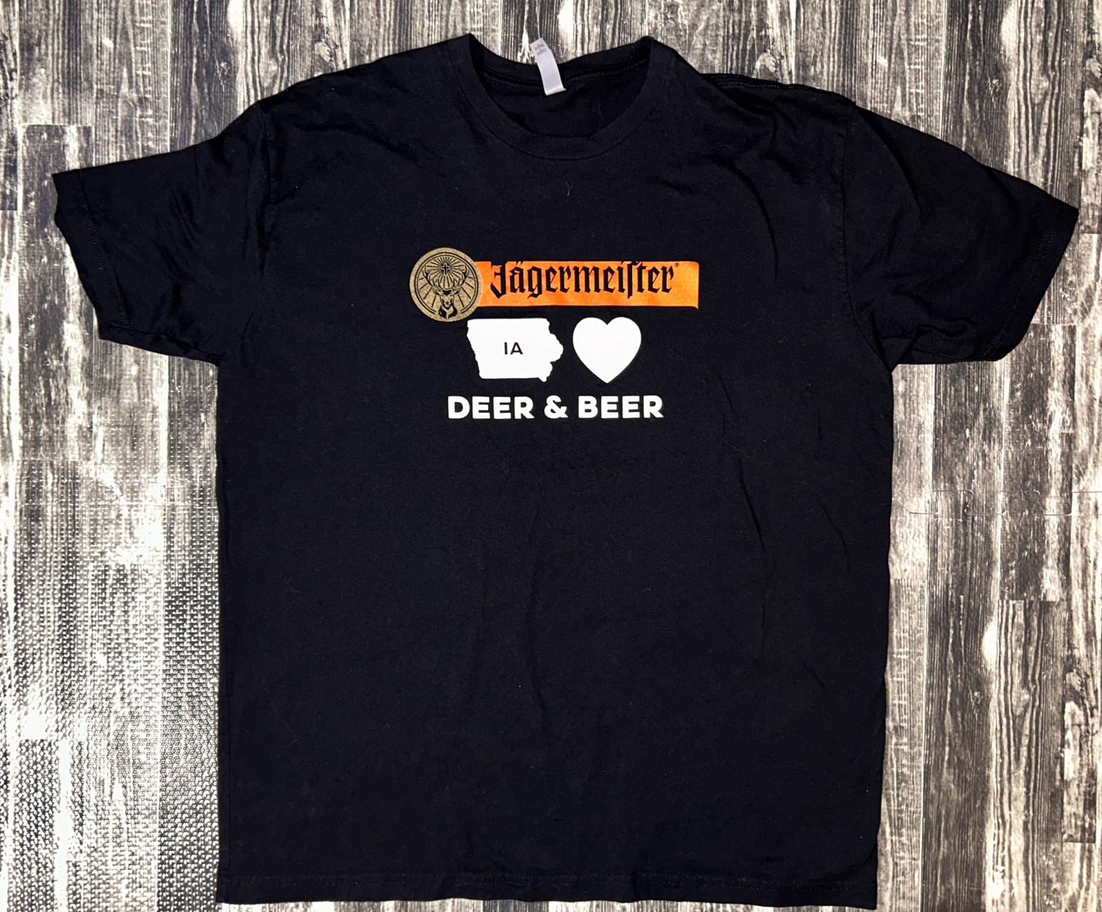 Jagermeister Iowa Deer Beer Promo Graphic T-shirt Adult sz XL Cotton XXL