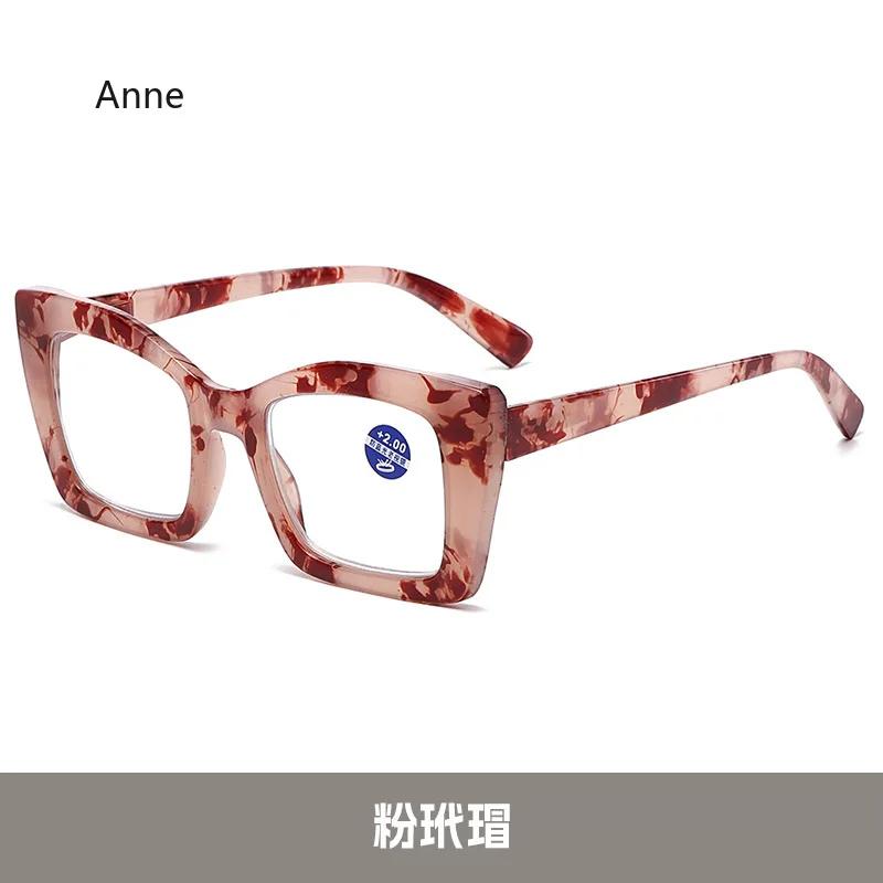 

New Fashionable Large Frame Anti Blue Light HD For Men And Women Spring Leg Reading Presbyopia Glasses gafas óculos farsightedness 4.0