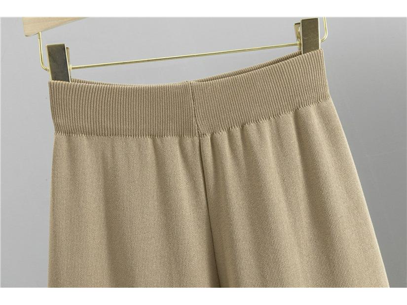 European Style Women's Autumn/Winter Knit Cardigan & Wide-Leg Pants Set