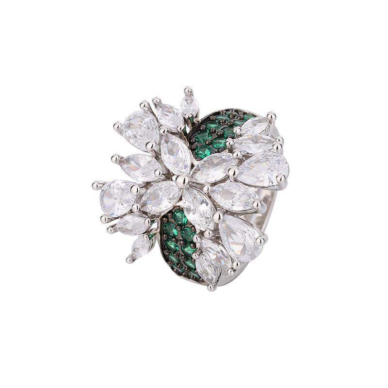 Jewelry Ring Color Treasure Red Corundum European and American Fashion Light Luxury Inlaid Women's Jewelry Premium Sense