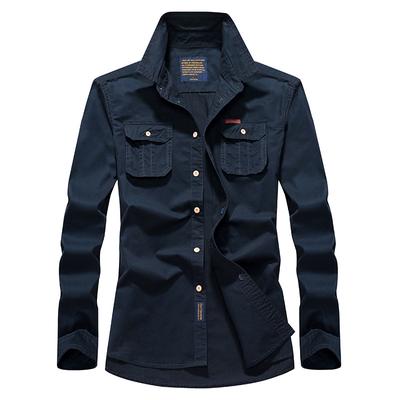 Workwear Shirt Jacket Men's Large Size Thin Jacket Washed Men's Jacket Shirt