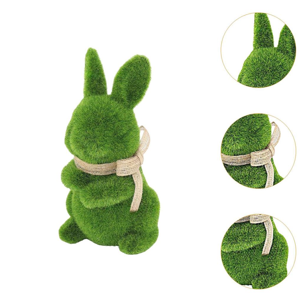 Easter Bunny Figurine Cute Desk Ornament for Farmhouse Birthday Gift Cabinet