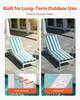 Chaise Lounge Cushion, 203x66x9.8 Cm, Set of 2 Outdoor Lounge Chair Cushions, Waterproof & Fade-Resistant Sun Lounger Cushions with Ties, Patio
