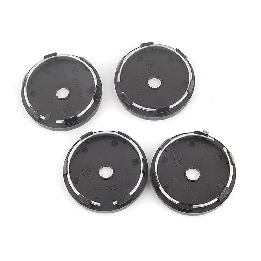 4Pcs Wheel Tire Parts Car Hub Center Covers Dust-proof ABS Plastic Hub Center Cover Black Silver Vehicle Rims Wheel Hubcap