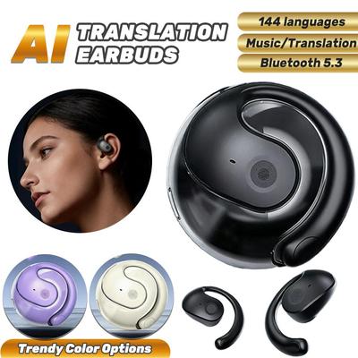 Căști Wireless Bluetooth AI pentru Traducere Lingvistică în Timp Real 144 de Limbi Căști cu Agățare după Ureche Translator pentru Călătorii Afaceri