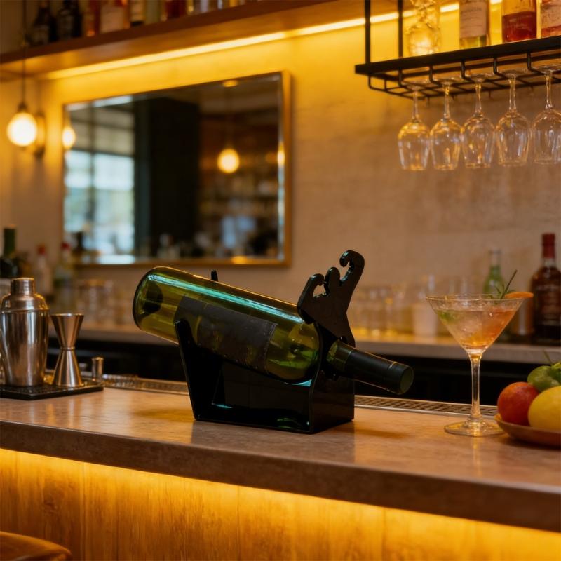 Sturdy Acrylic Wine Holder For Desktop Preventing Wine Bottle Tipping Ensuring Safety For Home Use
