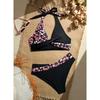 European and American New Swimwear Sexy Contrasting Bikini Two-piece Suit Cross Swimsuit Women's Small Fresh
