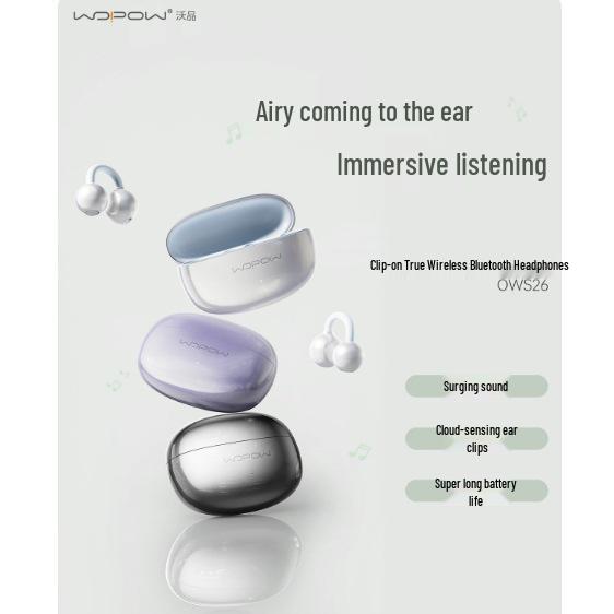 Wopin 6.0 Wireless Ear-Hook Sports Headphones with Noise Reduction