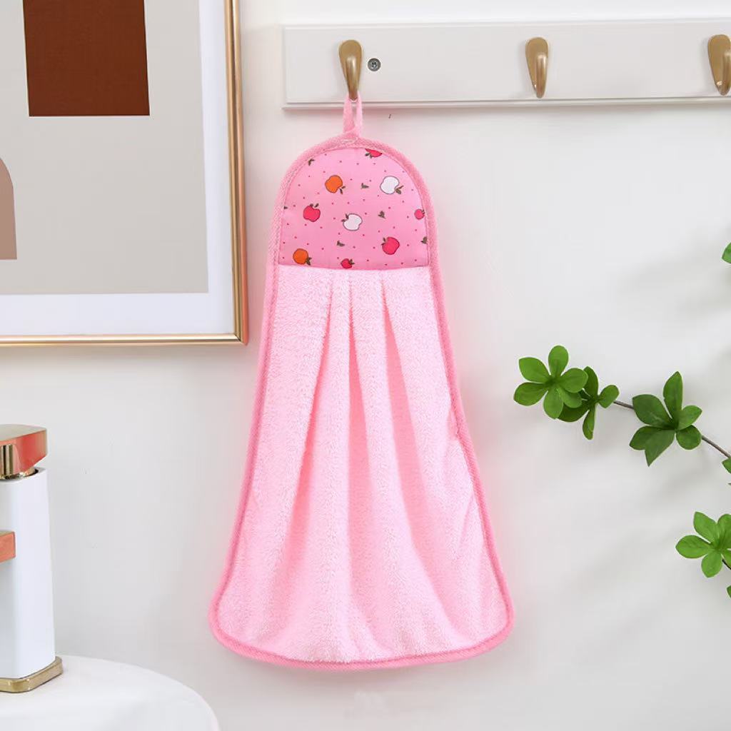 Coral Fleece Fingertip Towel, Hanging Towel For Wiping Hands, Household Dishwashing Cloths For Bathroom, Bathroom Supplies