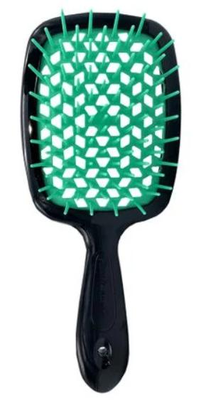 

Щетка для волос черный с бирюзовым SMALL SUPER BRUSH Janeke
