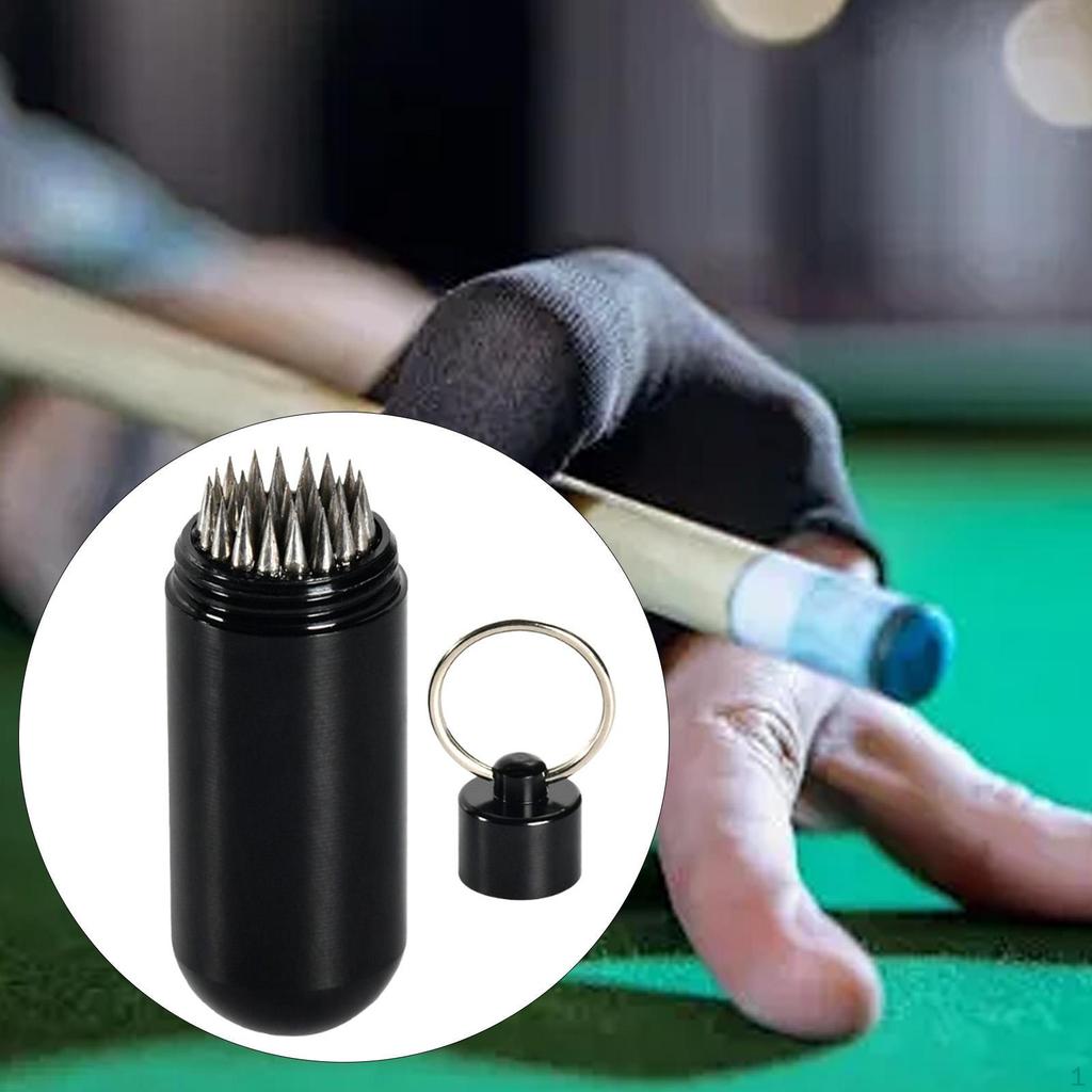 Pool Cue Tip Repair Tool Billiards Accessories Aluminum Maintenance with Key Chain Professional