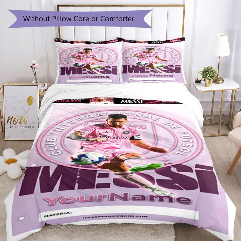 Messi 315 Customize your name Bedding Set Breathable Duvet Cover with Pillowcases Home Decoration Birthday Gift