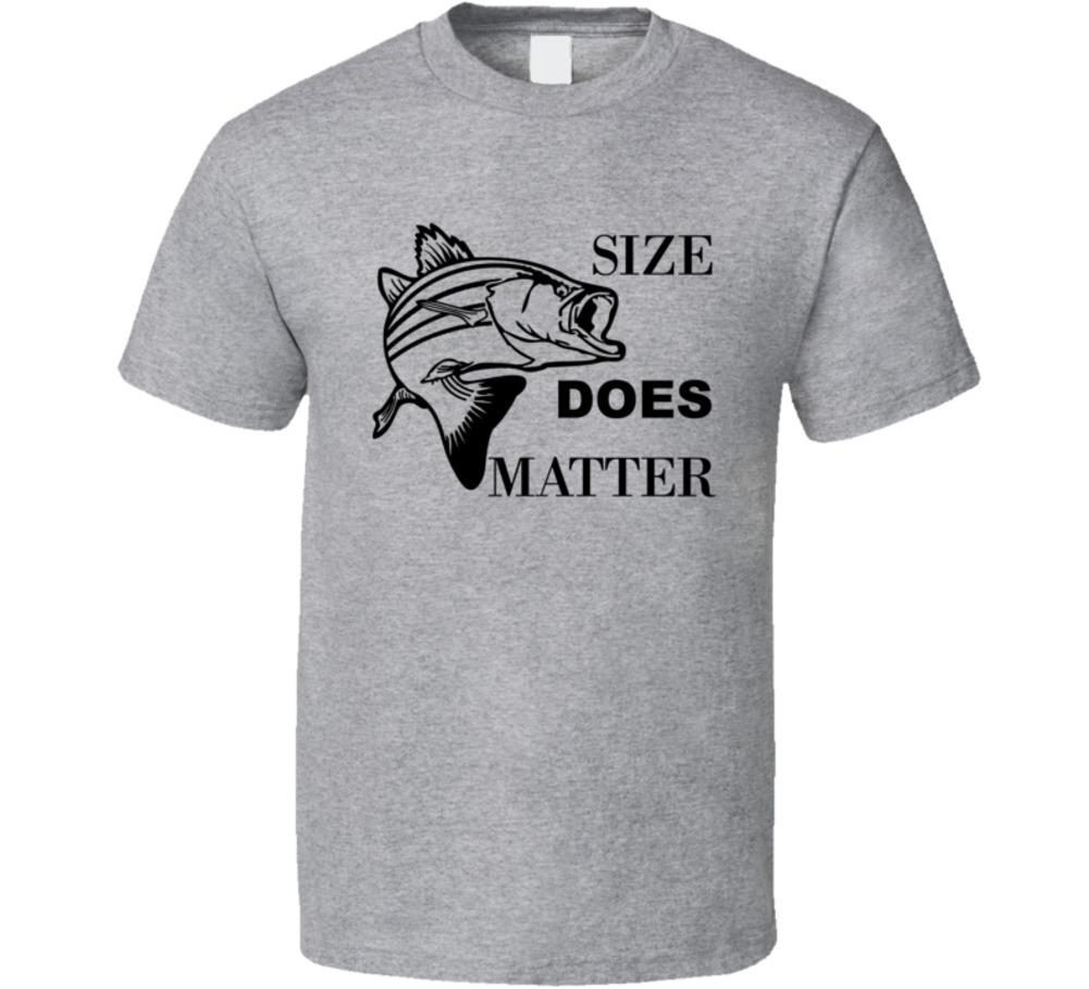 Size Does Matter Fishing T-Shirt Unisex Funny T Shirt Fashion Clothing TShirt L