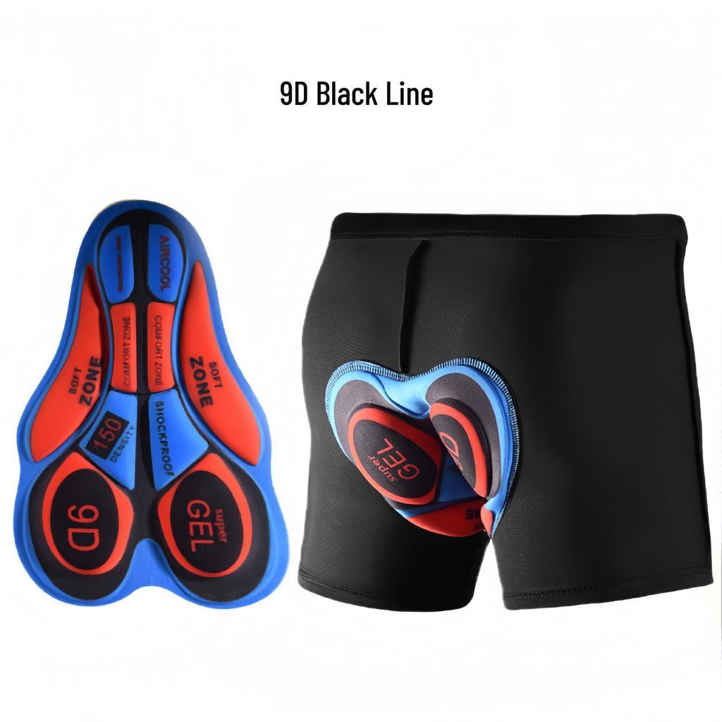 Shock-Absorbing Silicone Mountain Bike Underwear - Breathable, Quick-Dry, Padded Cycling Shorts.