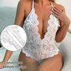 Koronkowa bielizna damska Body Gorące kostiumy erotyczne Bielizna damska Bez pleców Hollow Out Bielizna nocna Kobieta Pokusa Ubrania erotyczne