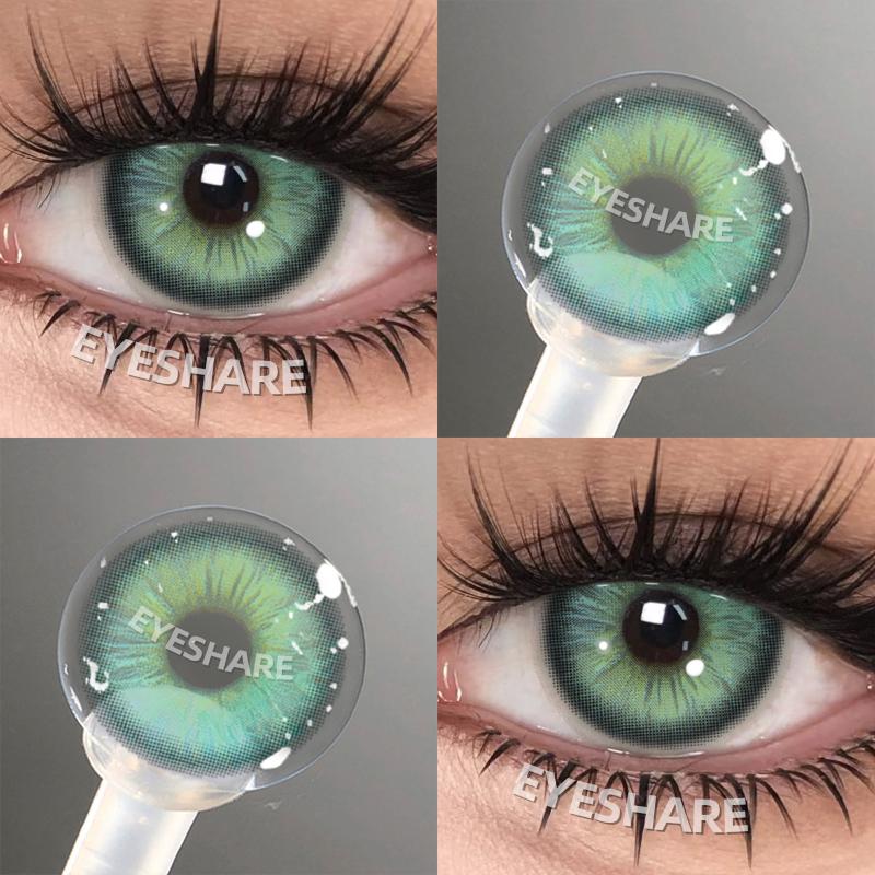 2Pcs Color Contact Lenses for Eyes Fashion Eye Lens Blue Eye Lenses Brown Lenses Gray Pupils Lens Yearly Green Contacts