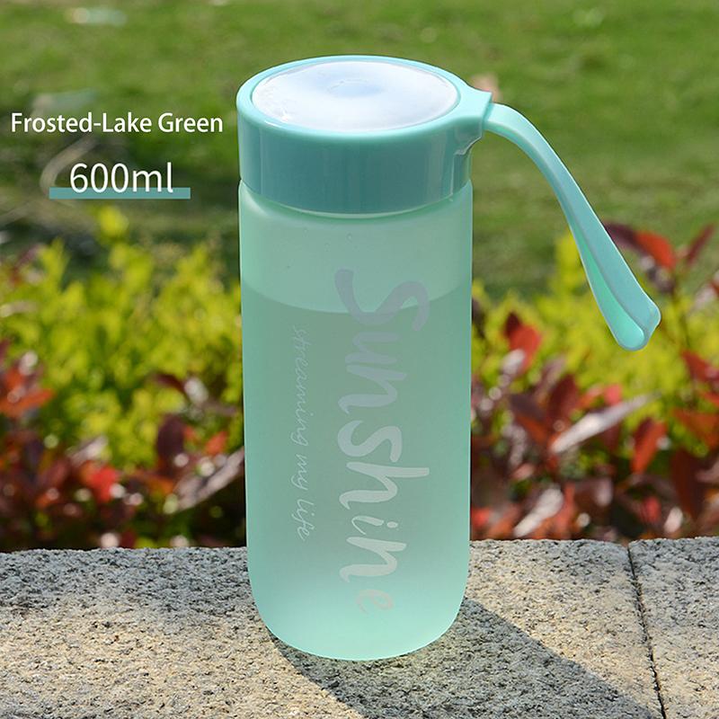 

600 мл Прозрачная спортивная круглая бутылка Бутылка для питья воды Прозрачная уличная бутылка для воды зелёный