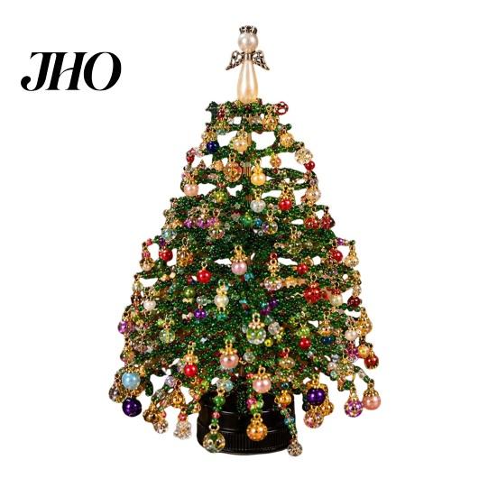 Holiday Decoration Crafting Tools DIY Beaded Christmas Tree Kit, Handmade with LED Lights, Party Props Craft Project, Bead Kit for Adults, Home