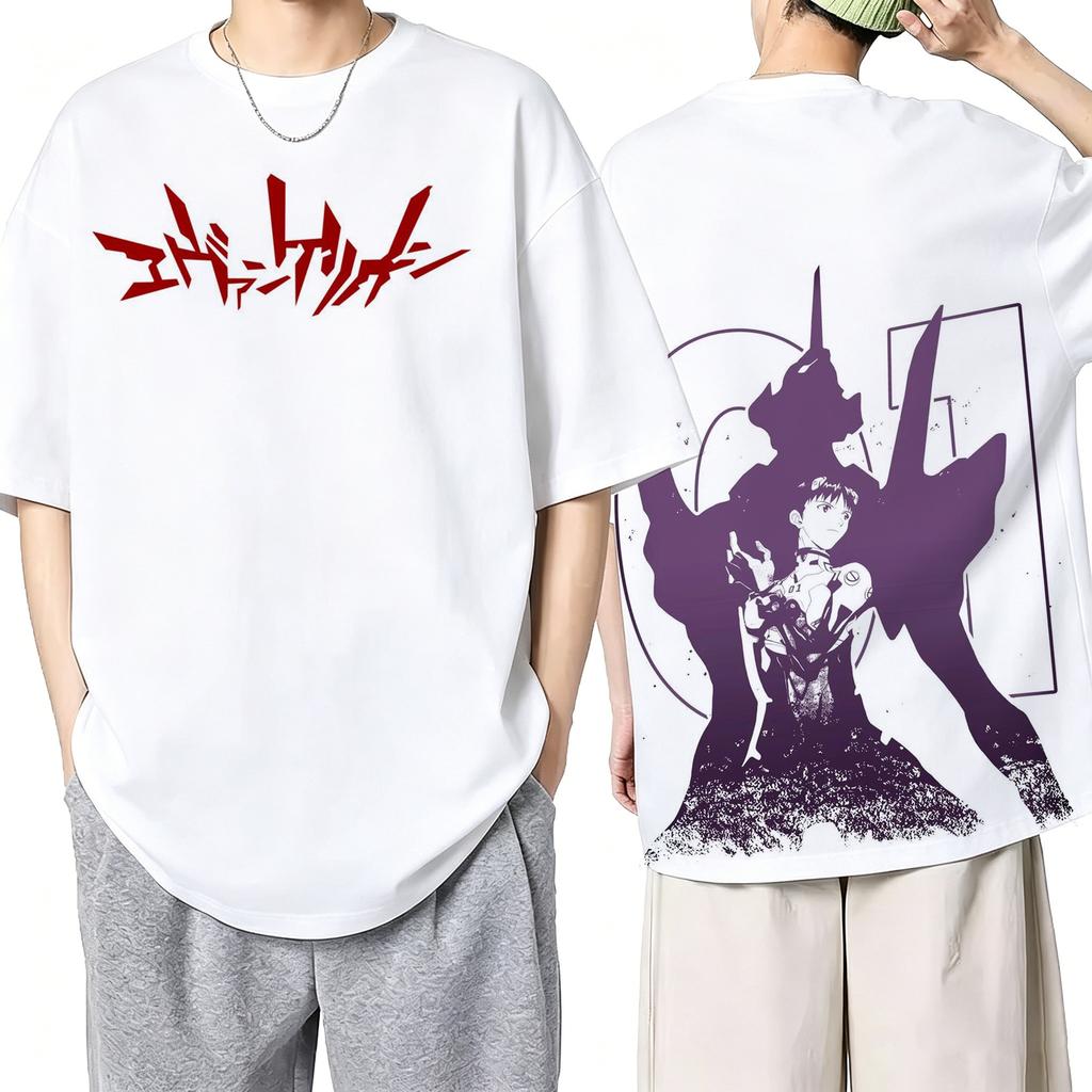 2026 Summer New Arrival Evangelion Pattern Street Style Print ShortSleeve TShirt Y2K Style Suitable for Both Unisex and Unisex