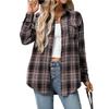 Women S Loose Fit Long Sleeve Plaid Casual Shirt
