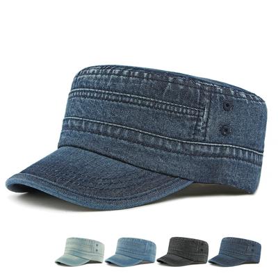 Flache Kappe Herren Vintage Kappe Denim Hut Outdoor Sonnenschutzhut