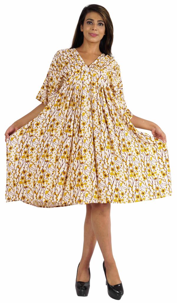 Moomaya Womens Short Kaftan Cover Up Night Dress Kaftan Gown Kimono