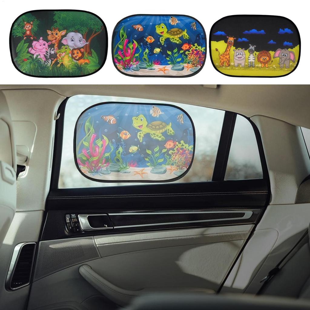 Car Window Covers Static Cling Films Stickers To Blocking UV Cartoon Glare Blocker Mesh Shield Protection Electrostatic