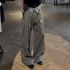 Zen Pleated Embroidered Straight Tube Slightly Pulled High Waist Striped Trousers High Street Men's and Women's Pendant Casual Trousers