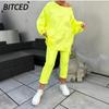 Women's Fashion Casual Long Sleeve O-Neck Pants Suits