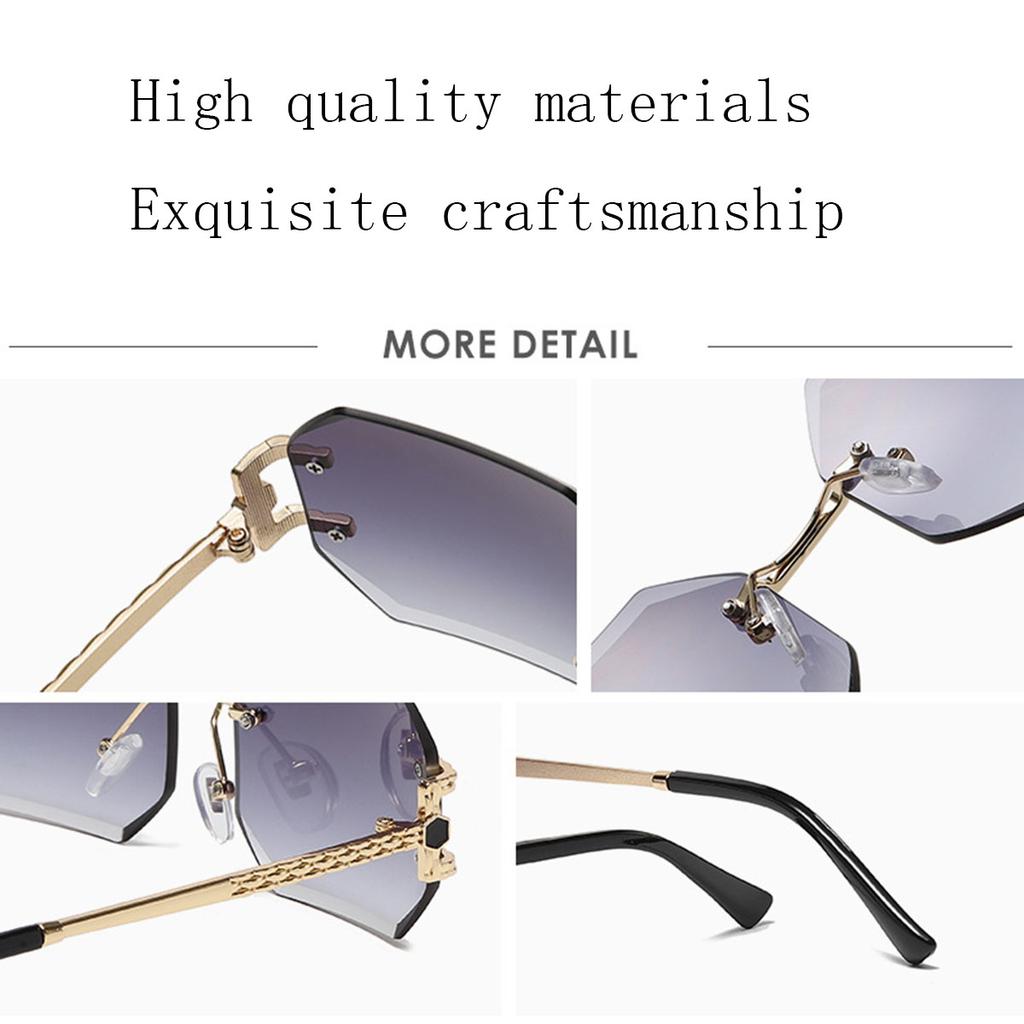New Frameless Sunglasses, High-end Polygonal Glasses, Fashionable Gradient Color Sunshade Sunglasses, Men's Trend