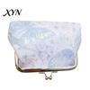 Women Small Coin Organizer Butterfly Print Purse, Change Gradient Kiss Lock Closure Pouch for Coins Cards Cash Elegant