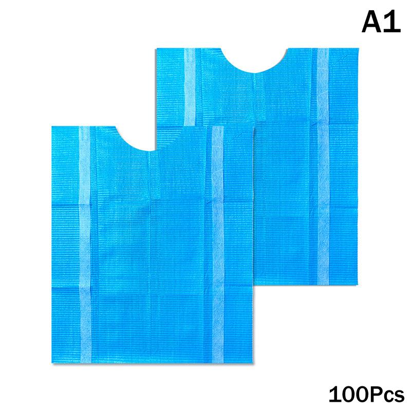 

100Pc Dental Bibs Sheets Disposable Dental Sheets Pad Waterproof Tattoo Clean Pad With Rope Waterproof Laminated Paper Oral Tool