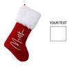 Personalized Large Christmas Stocking with Heat Transfer Text and Pattern, Fringed Trim for Holiday Decor