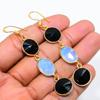 Milky Opal, Spinel Gemstone 925 Solid Sterling Silver Jewelry Earring 2.76" GK-5811
