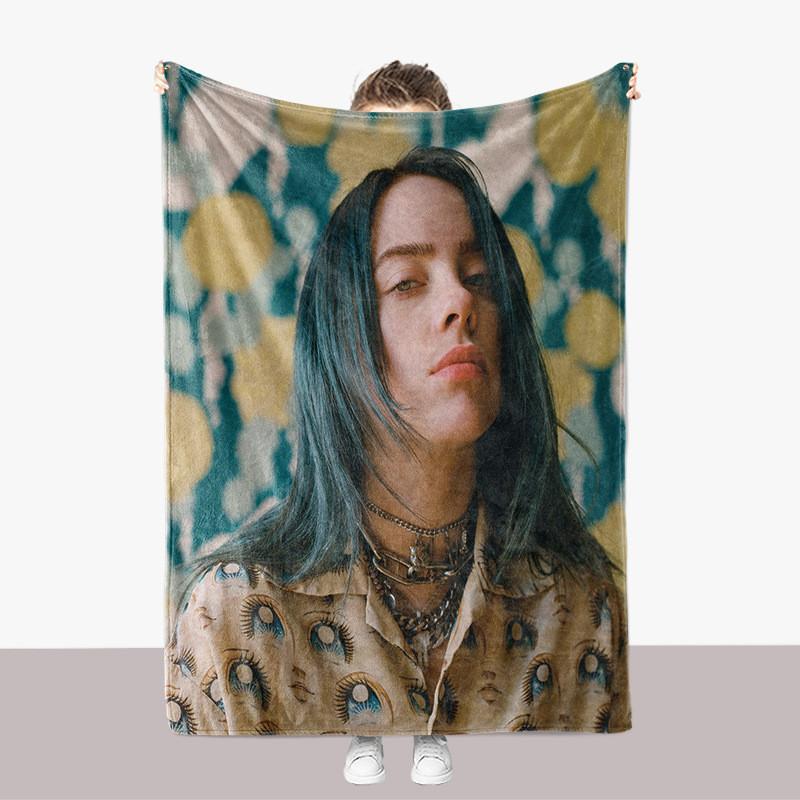 Thick Billie Eilish Blanket Double Sided Fuzzy Blanket Bedroom Supplies Lounge