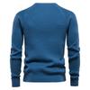 Men’s Euro Fit Solid Plaid Pullover Knit Long Sleeves Long Sleeves