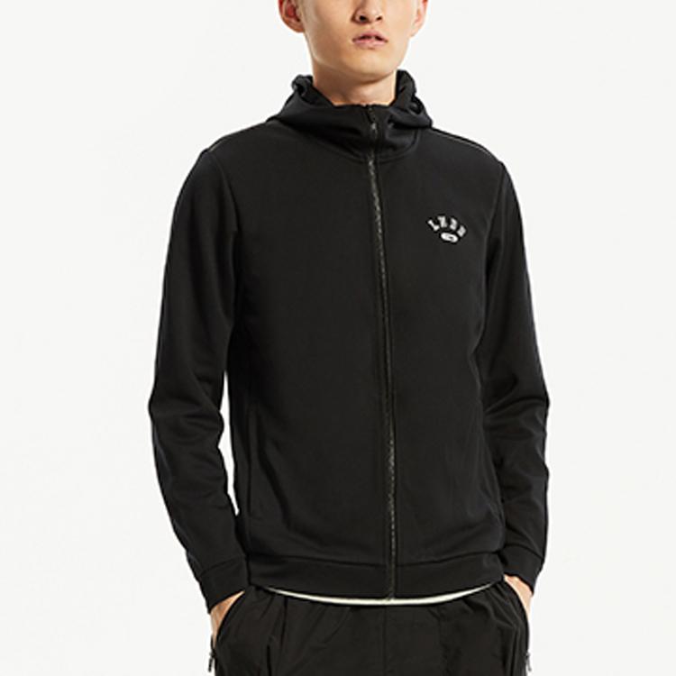 Li-Ning Basketball Series Zip-Up Hoodie Jacket Men Outerwear Standard-Black AWDQ587-1