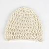 New Adult Hair Cap with Hollow Toe Cap, Solid Color Knitted Mesh Cap, Tied Hair Fishing Net Headband Cap