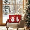 2Pcs Festive Christmas Pillow Covers - Snowman Starry Night Design, Polyester, Hand Washable With Zipper Closure, 18X18 Inch