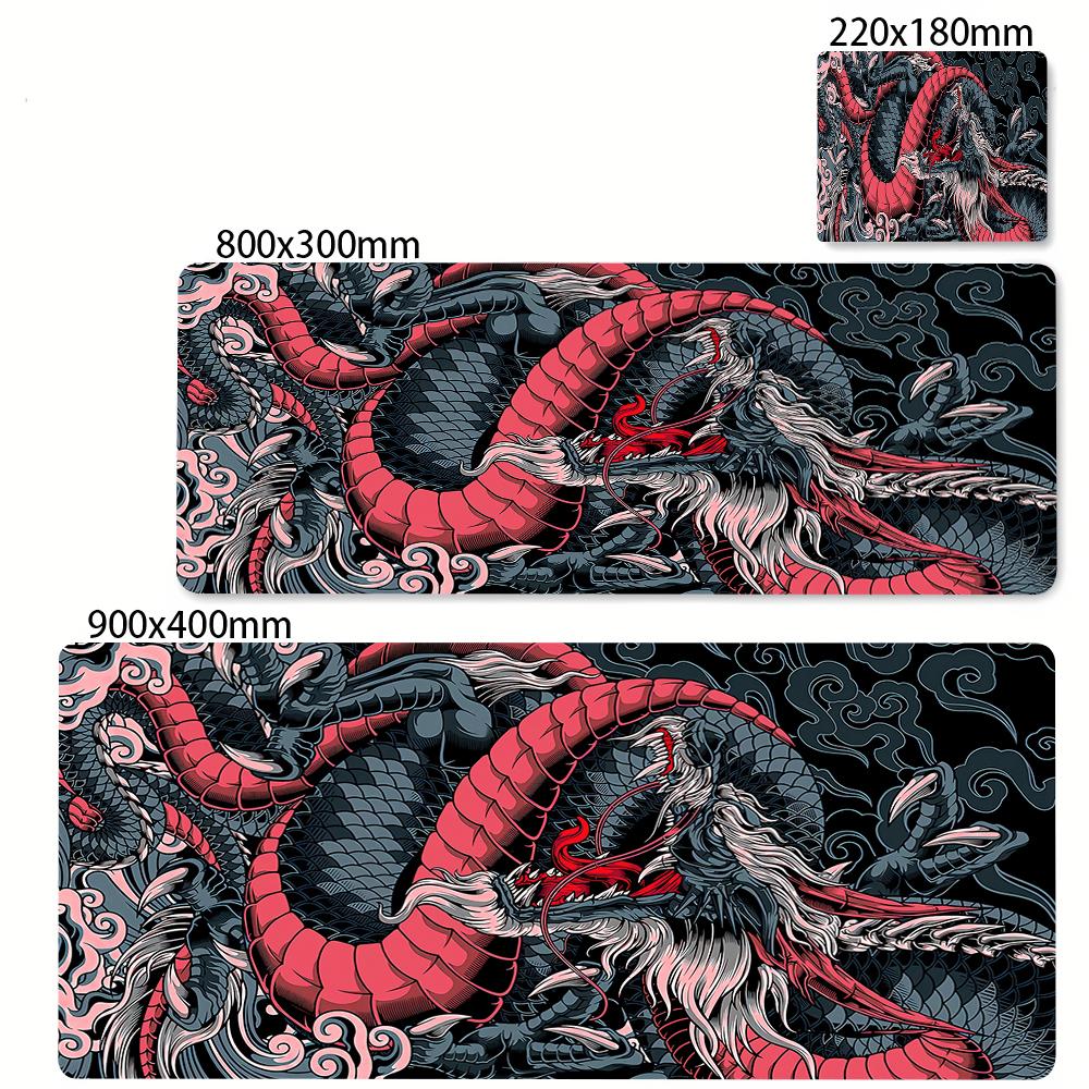 Black and White Dragon Large Mouse Mat Gaming Mousepad Big Rubber Base Mouse Pad Purple Deskpad Eyboard Mats Mousepads