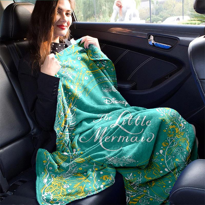 1pc, Disney's The Little Mermaid Animated Classics Home Decor Blanket, Flannel Throw for Bedroom, Living Room, Travel, Camping