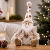 Christmas Figurines Set with Snowman and Sitting Dolls for Home Shelf Holiday Decorations