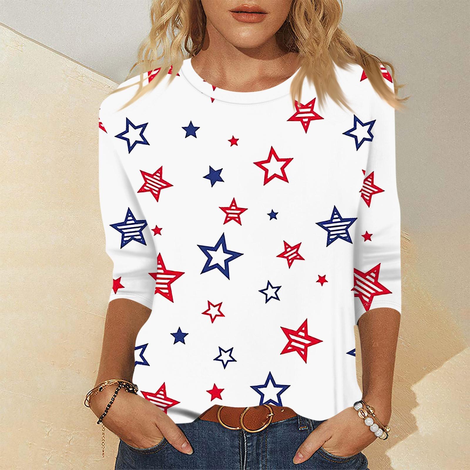 

Жіноча повсякденна модна футболка з круглим вирізом і рукавом три чверті XL білий