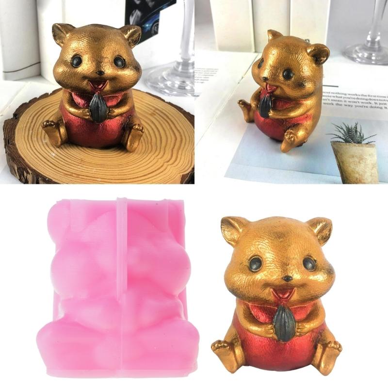 Silicone Scented Candle Moulds Soap Molds Squirrel Shaped Silicone Clay Mould Hand-Making Accessories for Soap Candle