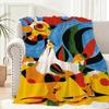 Moderne surrealistische Joan Miro Kunstdecke Leicht 240g Flanelldecke Weich Hautfreundlich für Sommerkühlung